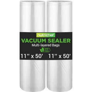 image:imageNutriChef Vacuum Sealer Bags 11x50 Rolls 2 pack for Food Saver Seal a Meal NutriChef Weston Commercial Grade BPA Free Heavy Duty Great for vac storage Meal Prep or Sous Vide211x50