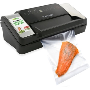 image:imageNutrichef Automatic Food Vacuum Sealer with Double Sealing Function Electric Air Sealing System for Dry Liquid amp Moist Foods Reduces Food Waste Preserve Freshness of Proteins Fruits VegetablesBlack