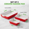 image:imageNutriChef 3Piece Ceramic Casserole Dishes for Oven  Heavy Duty Rectangular Lasagna Baking Pans w Premium Nonstick Coating amp Handles  PFOS PTFE PFOA Free  Microwave amp Oven Safe Royal BlueRed