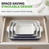 image:imageNutriChef 3Piece Ceramic Casserole Dishes for Oven  Heavy Duty Rectangular Lasagna Baking Pans w Premium Nonstick Coating amp Handles  PFOS PTFE PFOA Free  Microwave amp Oven Safe Royal BlueRoyal Blue