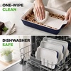 image:imageNutriChef 3Piece Ceramic Casserole Dishes for Oven  Heavy Duty Rectangular Lasagna Baking Pans w Premium Nonstick Coating amp Handles  PFOS PTFE PFOA Free  Microwave amp Oven Safe Royal BlueRoyal Blue