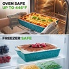 image:imageNutriChef 3Piece Ceramic Casserole Dishes for Oven  Heavy Duty Rectangular Lasagna Baking Pans w Premium Nonstick Coating amp Handles  PFOS PTFE PFOA Free  Microwave amp Oven Safe Royal BlueAqua
