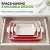 image:imageNutriChef 3Piece Ceramic Casserole Dishes for Oven  Heavy Duty Rectangular Lasagna Baking Pans w Premium Nonstick Coating amp Handles  PFOS PTFE PFOA Free  Microwave amp Oven Safe Royal BlueRed