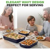 image:imageNutriChef 3Piece Ceramic Casserole Dishes for Oven  Heavy Duty Rectangular Lasagna Baking Pans w Premium Nonstick Coating amp Handles  PFOS PTFE PFOA Free  Microwave amp Oven Safe Royal BlueRoyal Blue