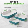 image:imageNutriChef 3Piece Ceramic Casserole Dishes for Oven  Heavy Duty Rectangular Lasagna Baking Pans w Premium Nonstick Coating amp Handles  PFOS PTFE PFOA Free  Microwave amp Oven Safe Royal BlueAqua