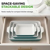 image:imageNutriChef 3Piece Ceramic Casserole Dishes for Oven  Heavy Duty Rectangular Lasagna Baking Pans w Premium Nonstick Coating amp Handles  PFOS PTFE PFOA Free  Microwave amp Oven Safe Royal BlueAqua