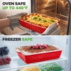 image:imageNutriChef 3Piece Ceramic Casserole Dishes for Oven  Heavy Duty Rectangular Lasagna Baking Pans w Premium Nonstick Coating amp Handles  PFOS PTFE PFOA Free  Microwave amp Oven Safe Royal BlueRed