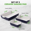 image:imageNutriChef 3Piece Ceramic Casserole Dishes for Oven  Heavy Duty Rectangular Lasagna Baking Pans w Premium Nonstick Coating amp Handles  PFOS PTFE PFOA Free  Microwave amp Oven Safe Royal BlueRoyal Blue