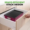 image:imageNutriChef 8Piece Nonstick Stackable Bakeware Set  PFOA PFOS PTFE Free Baking Pans Set wNonStick Coating 450F Oven Safe Round Cake Loaf Muffin WideSquare Pans Cookie Sheet GrayPurple