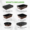 image:imageNutriChef 8Piece Nonstick Stackable Bakeware Set  PFOA PFOS PTFE Free Baking Pans Set wNonStick Coating 450F Oven Safe Round Cake Loaf Muffin WideSquare Pans Cookie Sheet GrayBrown