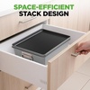 image:imageNutriChef 8Piece Nonstick Stackable Bakeware Set  PFOA PFOS PTFE Free Baking Pans Set wNonStick Coating 450F Oven Safe Round Cake Loaf Muffin WideSquare Pans Cookie Sheet GrayGray