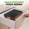 image:imageNutriChef 8Piece Nonstick Stackable Bakeware Set  PFOA PFOS PTFE Free Baking Pans Set wNonStick Coating 450F Oven Safe Round Cake Loaf Muffin WideSquare Pans Cookie Sheet GrayBrown