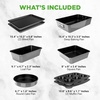 image:imageNutriChef 8Piece Nonstick Stackable Bakeware Set  PFOA PFOS PTFE Free Baking Pans Set wNonStick Coating 450F Oven Safe Round Cake Loaf Muffin WideSquare Pans Cookie Sheet GrayGray