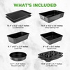 image:imageNutriChef 8Piece Nonstick Stackable Bakeware Set  PFOA PFOS PTFE Free Baking Pans Set wNonStick Coating 450F Oven Safe Round Cake Loaf Muffin WideSquare Pans Cookie Sheet GrayBlack