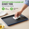 image:imageNutriChef 8Piece Nonstick Stackable Bakeware Set  PFOA PFOS PTFE Free Baking Pans Set wNonStick Coating 450F Oven Safe Round Cake Loaf Muffin WideSquare Pans Cookie Sheet GrayBlue
