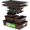 image:imageNutriChef 8Piece Nonstick Stackable Bakeware Set  PFOA PFOS PTFE Free Baking Pans Set wNonStick Coating 450F Oven Safe Round Cake Loaf Muffin WideSquare Pans Cookie Sheet GrayBrown