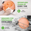 image:imageNutriChef 13Inch Nonstick Pizza Tray  Round Carbon Steel NonStick Pizza Baking Pan with Perforated Holes Premium Bakeware Pizza Screen with Silicone Grip Handles Dishwasher Safe  CopperCopper
