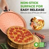 image:imageNutriChef 13Inch Nonstick Pizza Tray  Round Carbon Steel NonStick Pizza Baking Pan with Perforated Holes Premium Bakeware Pizza Screen with Silicone Grip Handles Dishwasher Safe  CopperCopper
