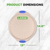 image:imageNutriChef 13Inch Nonstick Pizza Tray  Round Carbon Steel NonStick Pizza Baking Pan with Perforated Holes Premium Bakeware Pizza Screen with Silicone Grip Handles Dishwasher Safe  CopperChampagne Gold