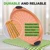 image:imageNutriChef 13Inch Nonstick Pizza Tray  Round Carbon Steel NonStick Pizza Baking Pan with Perforated Holes Premium Bakeware Pizza Screen with Silicone Grip Handles Dishwasher Safe  CopperCopper