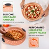 image:imageNutriChef 13Inch Nonstick Pizza Tray  Round Carbon Steel NonStick Pizza Baking Pan with Perforated Holes Premium Bakeware Pizza Screen with Silicone Grip Handles Dishwasher Safe  CopperCopper
