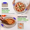 image:imageNutriChef 13Inch Nonstick Pizza Tray  Round Carbon Steel NonStick Pizza Baking Pan with Perforated Holes Premium Bakeware Pizza Screen with Silicone Grip Handles Dishwasher Safe  CopperChampagne Gold