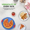 image:imageNutriChef 13Inch Nonstick Pizza Tray  Round Carbon Steel NonStick Pizza Baking Pan with Perforated Holes Premium Bakeware Pizza Screen with Silicone Grip Handles Dishwasher Safe  CopperBlue