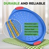 image:imageNutriChef 13Inch Nonstick Pizza Tray  Round Carbon Steel NonStick Pizza Baking Pan with Perforated Holes Premium Bakeware Pizza Screen with Silicone Grip Handles Dishwasher Safe  CopperBlue