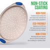 image:imageNutriChef 13Inch Nonstick Pizza Tray  Round Carbon Steel NonStick Pizza Baking Pan with Perforated Holes Premium Bakeware Pizza Screen with Silicone Grip Handles Dishwasher Safe  CopperChampagne Gold