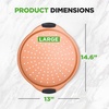 image:imageNutriChef 13Inch Nonstick Pizza Tray  Round Carbon Steel NonStick Pizza Baking Pan with Perforated Holes Premium Bakeware Pizza Screen with Silicone Grip Handles Dishwasher Safe  CopperCopper