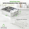 image:imageNutriChef 14Inch Stainless Steel Kitchen Roasting Pan with Polished Wire Rack  Versatile Baking Set for Turkey Chicken Meats amp More  Premium amp Heavy Duty Roaster for Oven w BuiltIn HandlesWith Wire Handle