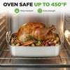 image:imageNutriChef 14Inch Stainless Steel Kitchen Roasting Pan with Polished Wire Rack  Versatile Baking Set for Turkey Chicken Meats amp More  Premium amp Heavy Duty Roaster for Oven w BuiltIn HandlesWith Wire Handle