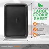 image:imageNutriChef 17 Inch Black Nonstick Large Cookie Sheet Thick amp Durable Carbon Steel Baking Pan with Nontoxic Coating  Easy Clean Wrap Resistance amp Oven Safe