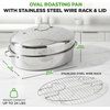 image:imageNutriChef 20 Oval Roasting Pan with Rack and Lid  Premium Stainless Steel Roaster Dish w Wide Handles amp Removable Rack MultiUse Cookware for Turkey Chicken Stews amp More  Dishwasher Safe