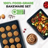 image:imageNutriChef 2Piece Baking Sheet Non Stick  Premium Carbon Steel Cookie Sheets for Baking  Large and Medium Baking Trays for Oven  Blue DiamondBlue Diamond