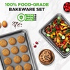 image:imageNutriChef 2Piece Baking Sheet Non Stick  Premium Carbon Steel Cookie Sheets for Baking  Large and Medium Baking Trays for Oven  Blue DiamondGray