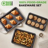 image:imageNutriChef 3Piece Nonstick Baking Sheet Set  NonToxic Cookie Sheets for Everyday Baking  Small Medium amp Large Oven Safe Bakeware Trays  WarpResistant Easy to Clean amp Dishwasher SafeGray