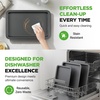 image:imageNutriChef 3Piece Nonstick Baking Sheet Set  NonToxic Cookie Sheets for Everyday Baking  Small Medium amp Large Oven Safe Bakeware Trays  WarpResistant Easy to Clean amp Dishwasher SafeGray