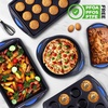 image:imageNutriChef 3Piece Nonstick Cookie Sheets for Baking  Carbon Steel Stackable Bakeware Set w Silicone Handles  Non Toxic Baking Pan  Durable amp Wrap Resistance Oven Safe  Easy cleanup10 Pcs Set