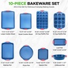 image:imageNutriChef 3Piece Nonstick Cookie Sheets for Baking  Premium Carbon Steel Baking Trays w NonStick Smooth Coating amp Silicone Handles  Large Medium amp Small Bakeware  Blue10Piece Set