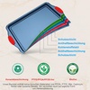 image:imageNutriChef 3Piece Nonstick Cookie Sheets for Baking  Premium Carbon Steel Baking Trays w NonStick Smooth Coating amp Silicone Handles  Large Medium amp Small Bakeware  Blue8Piece Set
