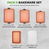 image:imageNutriChef 5Piece Bakeware Set  Premium NonStick Stackable Kitchen Baking Pans with Silicone Handles  Includes 3 Cookie Sheets Baking Pan amp Lid  Perfect for Cakes Cookies amp BrowniesSet of 25