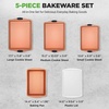 image:imageNutriChef 5Piece Bakeware Set  Premium NonStick Stackable Kitchen Baking Pans with Silicone Handles  Includes 3 Cookie Sheets Baking Pan amp Lid  Perfect for Cakes Cookies amp BrowniesAssorted Sizes