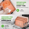 image:imageNutriChef 5Piece Bakeware Set  Premium NonStick Stackable Kitchen Baking Pans with Silicone Handles  Includes 3 Cookie Sheets Baking Pan amp Lid  Perfect for Cakes Cookies amp BrowniesAssorted Sizes