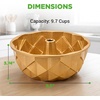 image:imageNutriChef 9Inch Cake Pan Thick and Heavy Cast Aluminum Cake Molds with 2 Layers of Nonstick Coating  Bloom Flower Design for Uniform Baking Up To 500 Degrees  Easy to Clean GoldWreath
