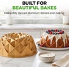 image:imageNutriChef 9Inch Cake Pan Thick and Heavy Cast Aluminum Cake Molds with 2 Layers of Nonstick Coating  Bloom Flower Design for Uniform Baking Up To 500 Degrees  Easy to Clean GoldWreath