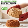 image:imageNutriChef 9Inch Cake Pan Thick and Heavy Cast Aluminum Cake Molds with 2 Layers of Nonstick Coating  Bloom Flower Design for Uniform Baking Up To 500 Degrees  Easy to Clean GoldWreath