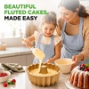 image:imageNutriChef 9Inch Cake Pan Thick and Heavy Cast Aluminum Cake Molds with 2 Layers of Nonstick Coating  Bloom Flower Design for Uniform Baking Up To 500 Degrees  Easy to Clean GoldLines