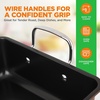 image:imageNutriChef Deep Roasting Pan with Wire Handles  Premium Nonstick Carbon Steel Baking Dish MultiUse Bakeware for Turkey Chicken Lasagna amp Casserole  Easy to Clean Brown  15 x 10 x 37