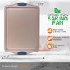 image:imageNutriChef Large Nonstick Cookie Sheet for Baking  17 x 11 Carbon Steel Kitchen Oven Baking Pan Premium Restaurant Grade Bakeware wBlue Silicone Handles  Easy to Clean Champagne GoldChampagne Gold